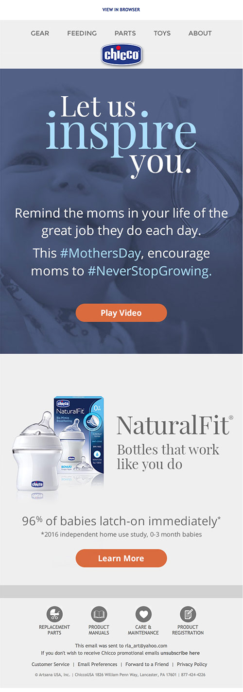 Chicco USA Mother's Day email